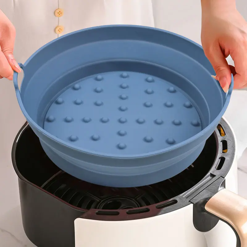 Foldable Silicone Air Fryer Liner – Food-Grade, Heat-Resistant, Non-Stick Baking Tray for Air Fryer