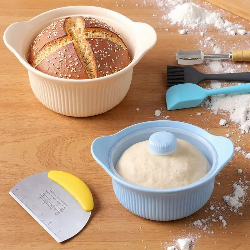 Silicone Bread Proofing Basket with Transparent Lid – Food-Grade, Heat-Resistant, Non-Stick