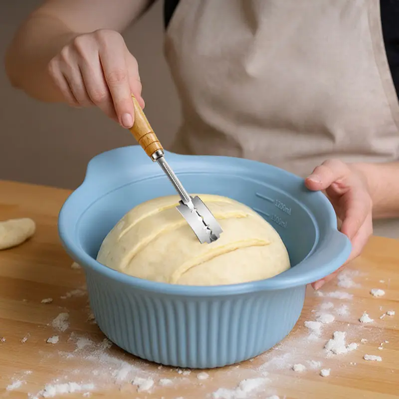 Silicone Bread Proofing Basket with Transparent Lid – Food-Grade, Heat-Resistant, Non-Stick