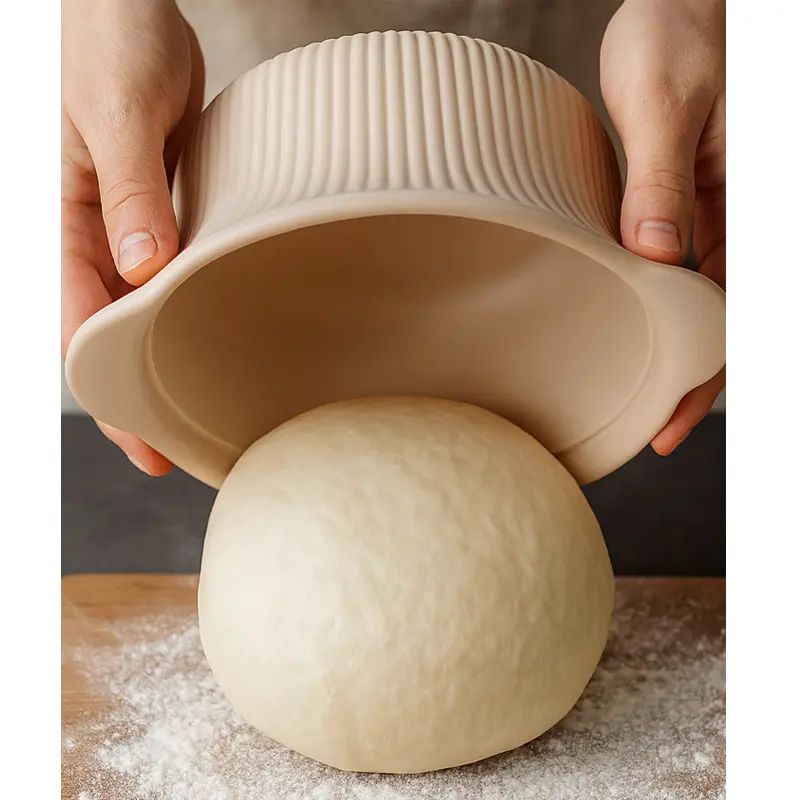 Silicone Bread Proofing Basket with Transparent Lid – Food-Grade, Heat-Resistant, Non-Stick