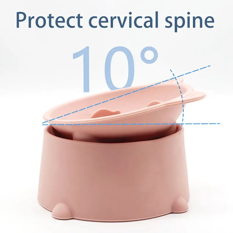 2-in-1 Silicone Elevated Cat Bowl | Slow Feeder & Anti-Vomit Design | OEM/ODM Pet Feeding Bowl