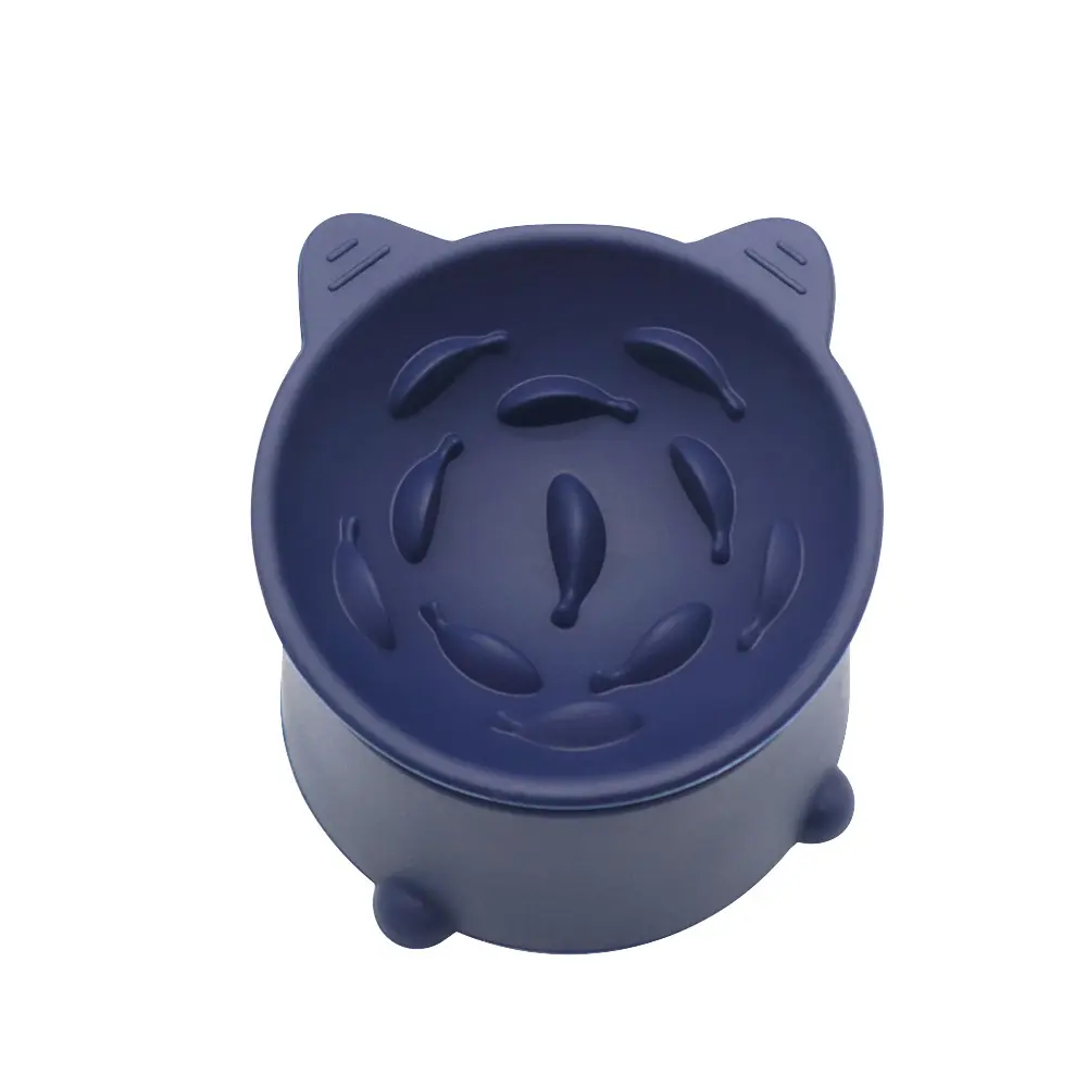 2-in-1 Silicone Elevated Cat Bowl | Slow Feeder & Anti-Vomit Design | OEM/ODM Pet Feeding Bowl