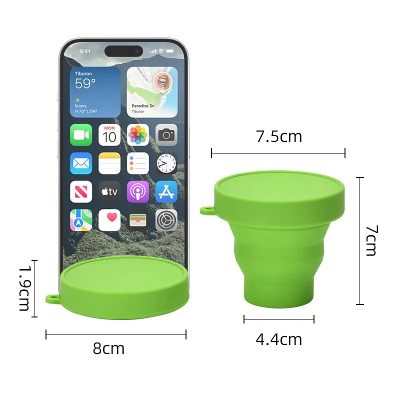 Collapsible Silicone Water Cup with Lid | Portable Foldable Travel Cup for Outdoor & Daily Use | OEM