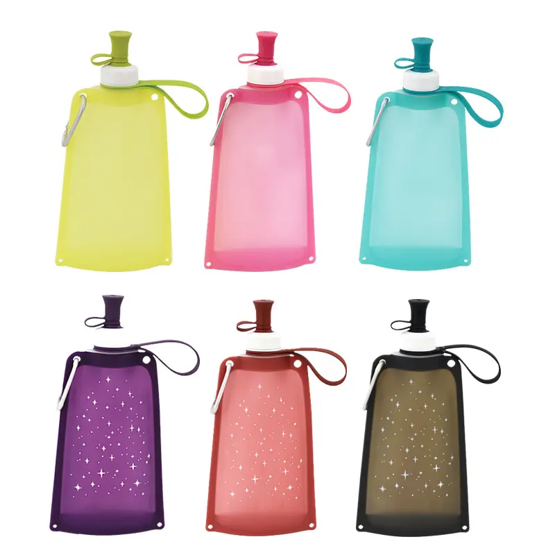550ml Portable Folding Water Bag – Food-Grade Silicone Outdoor Bottle for Camping & Sports OEM