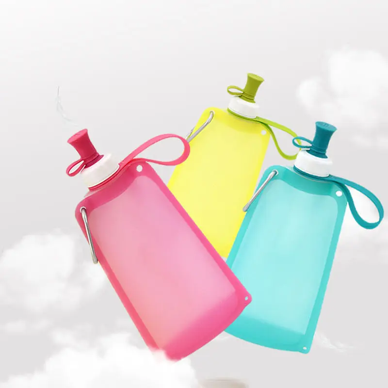550ml Portable Folding Water Bag – Food-Grade Silicone Outdoor Bottle for Camping & Sports OEM